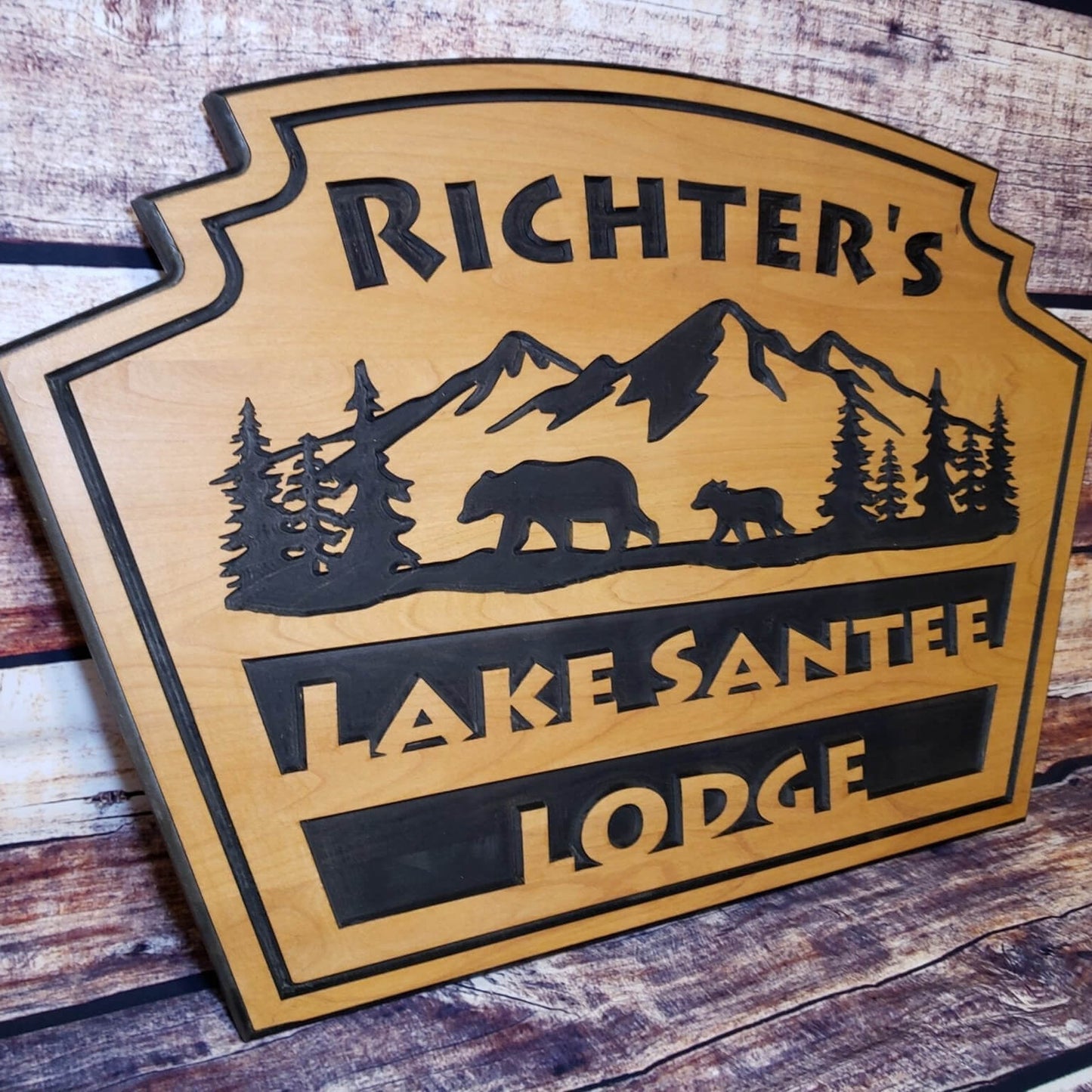 Routed Wood Sign For Lodge