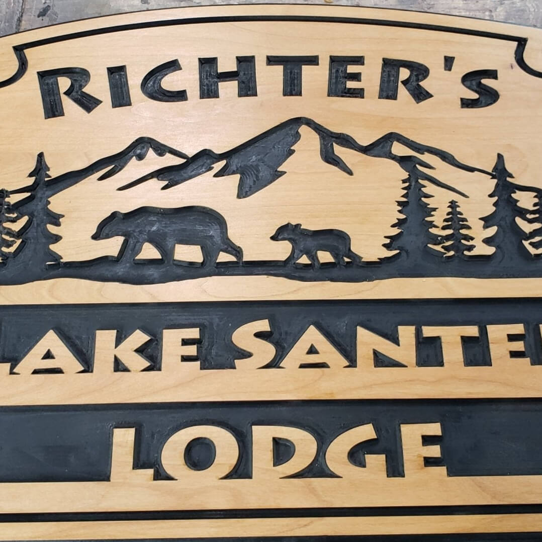 Routed Wood Sign For Lodge