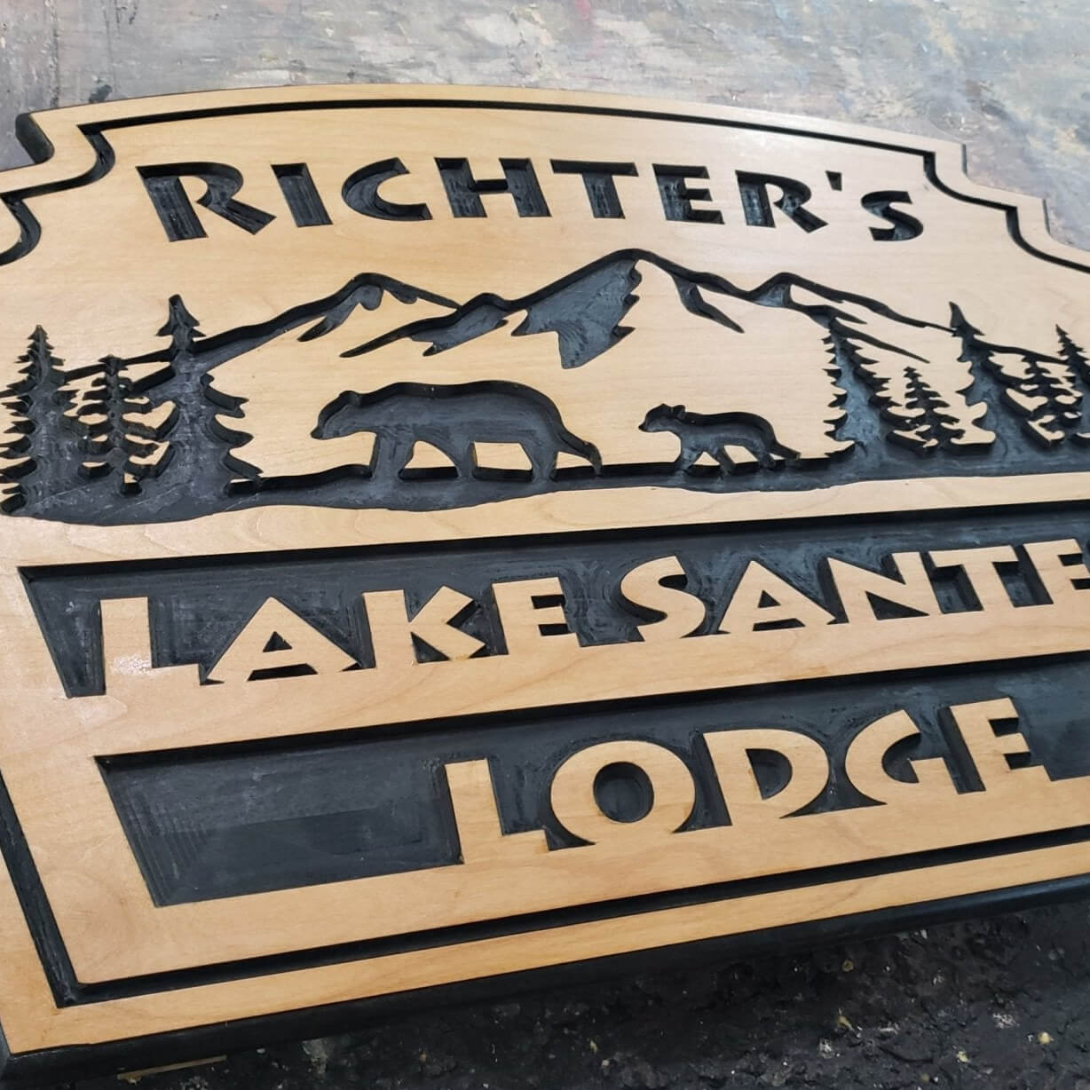 Routed Wood Sign For Lodge