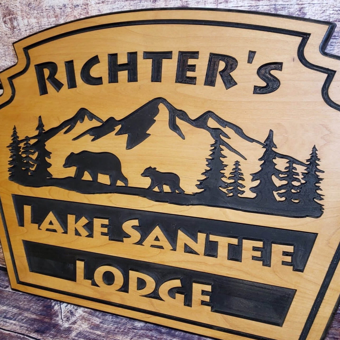 Routed Wood Sign For Lodge