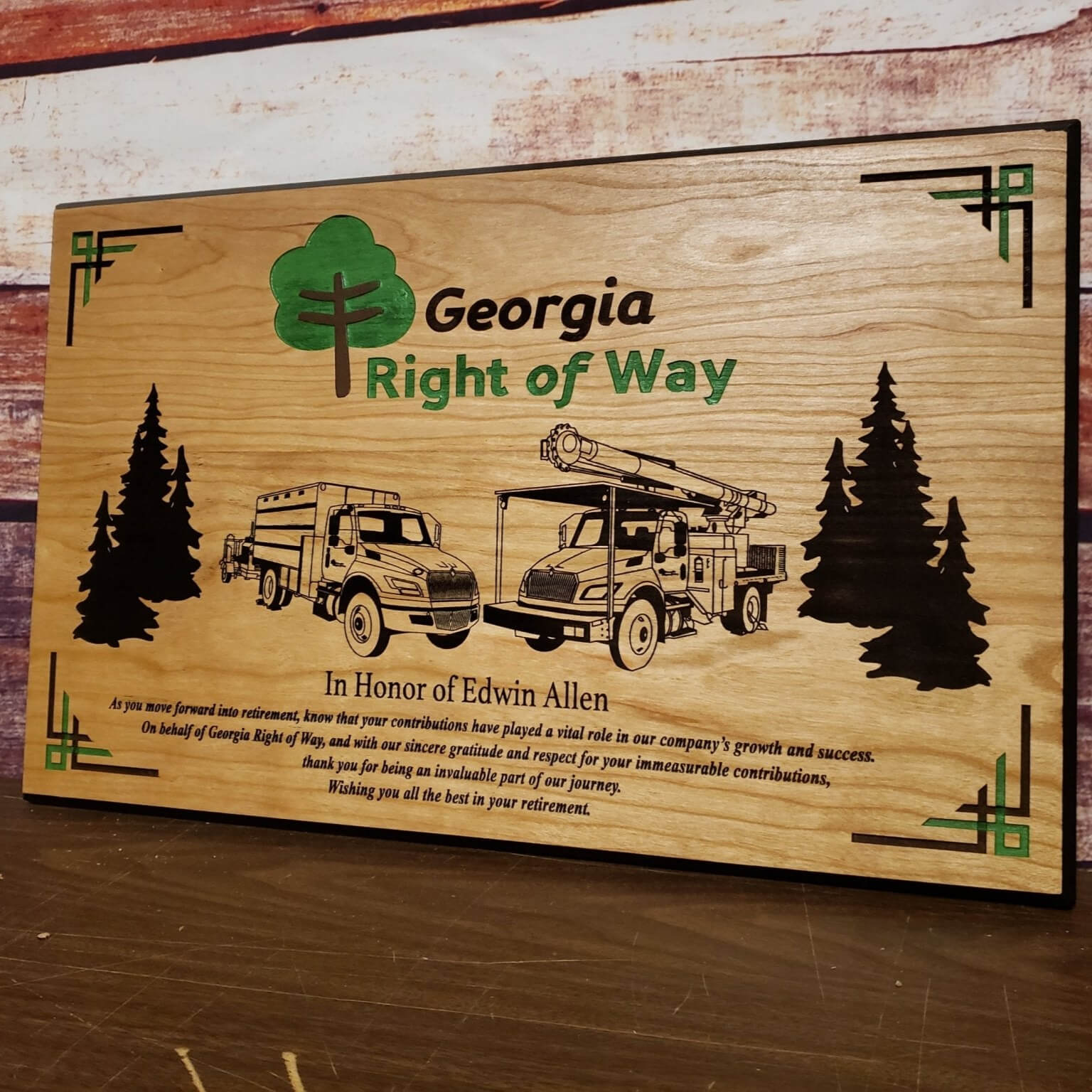 Business Wood Logo Routed Square - Bison Peak DesignsWood sign