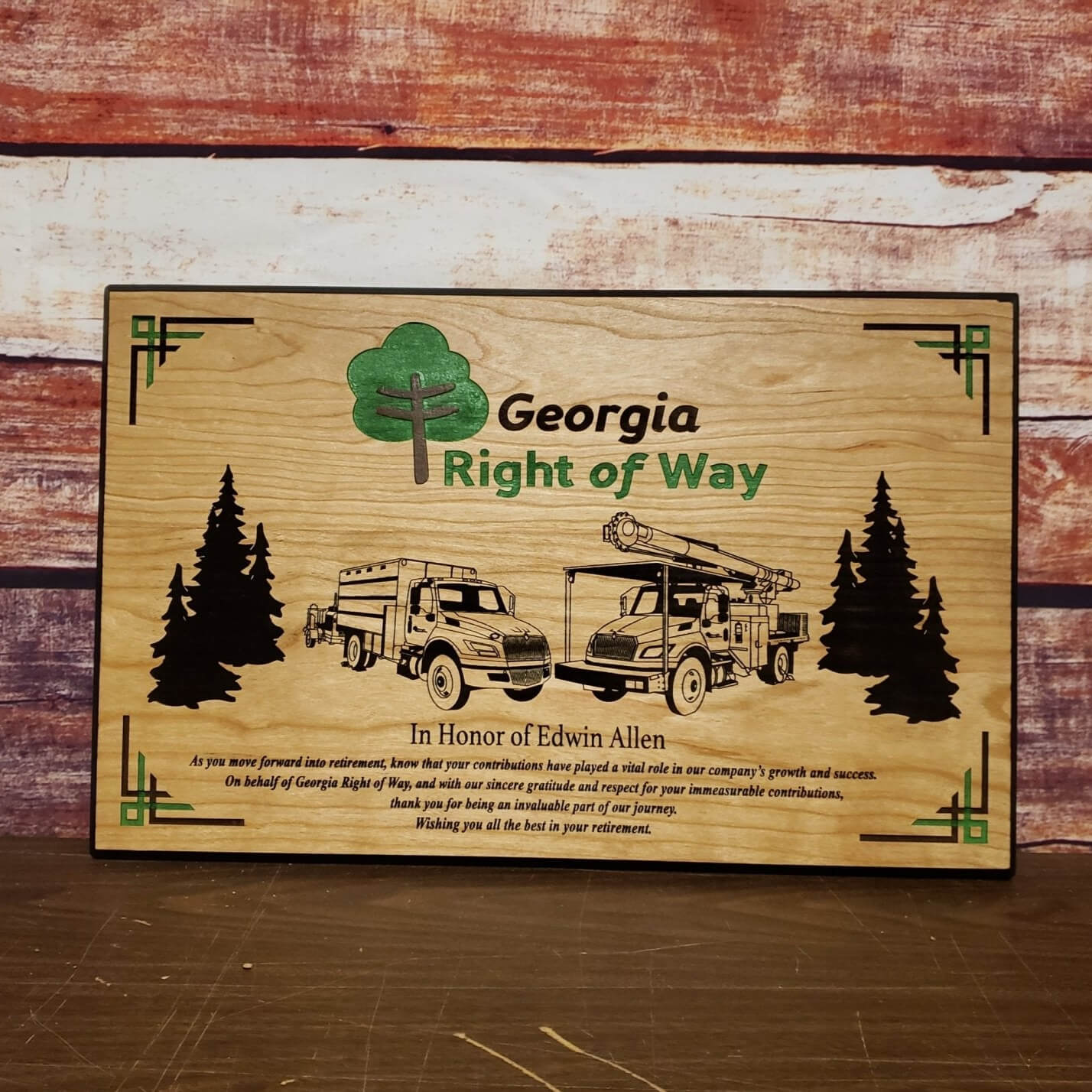 Business Wood Logo Routed Square - Bison Peak DesignsWood sign