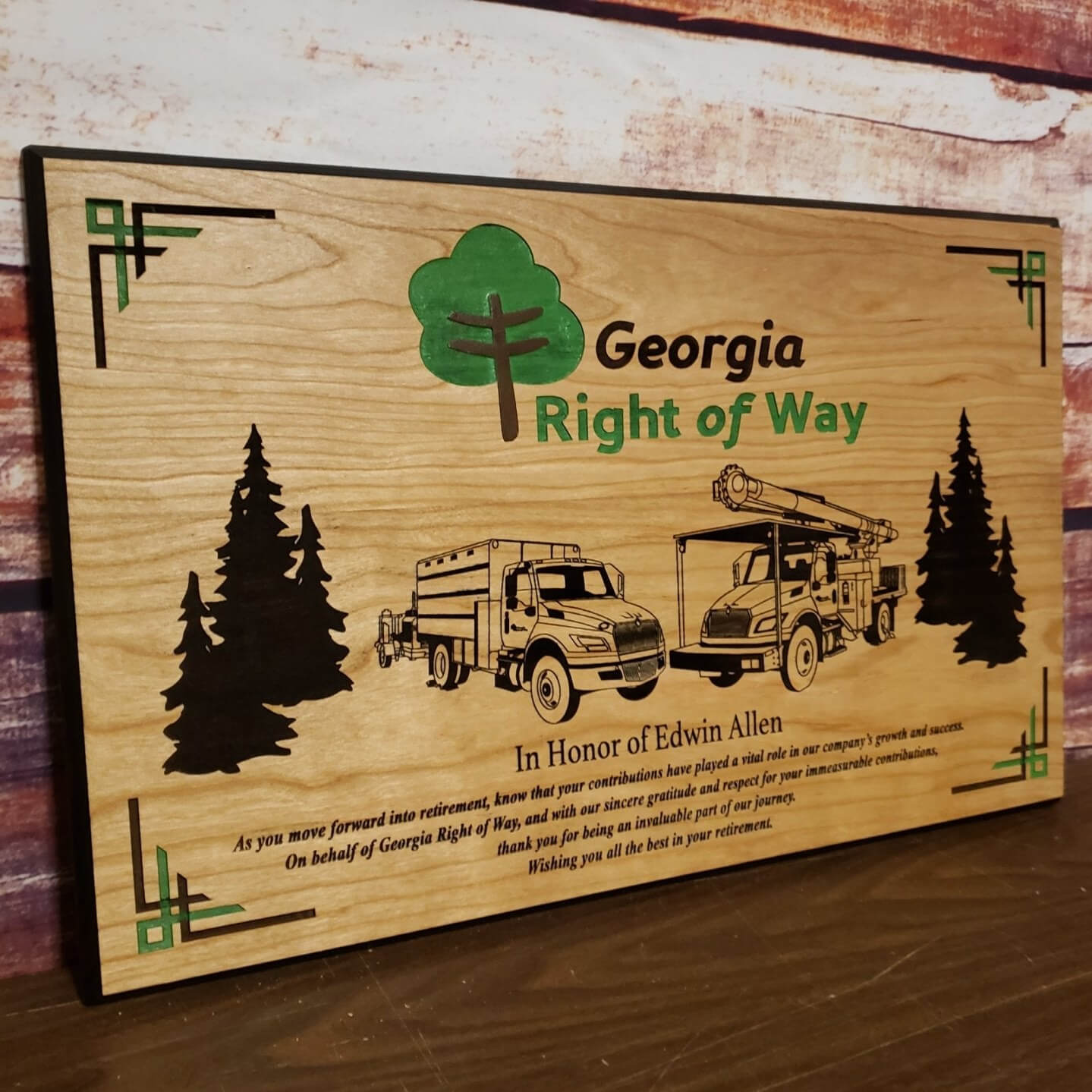 Business Wood Logo Routed Square - Bison Peak DesignsWood sign