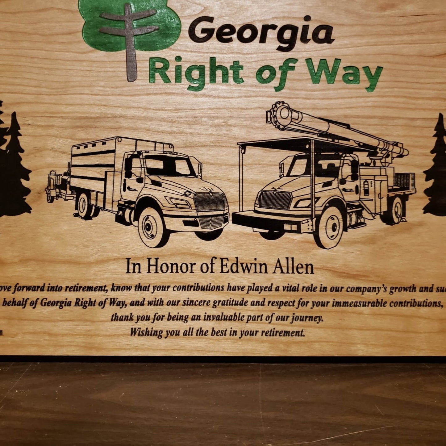 Business Wood Logo Routed Square - Bison Peak DesignsWood sign