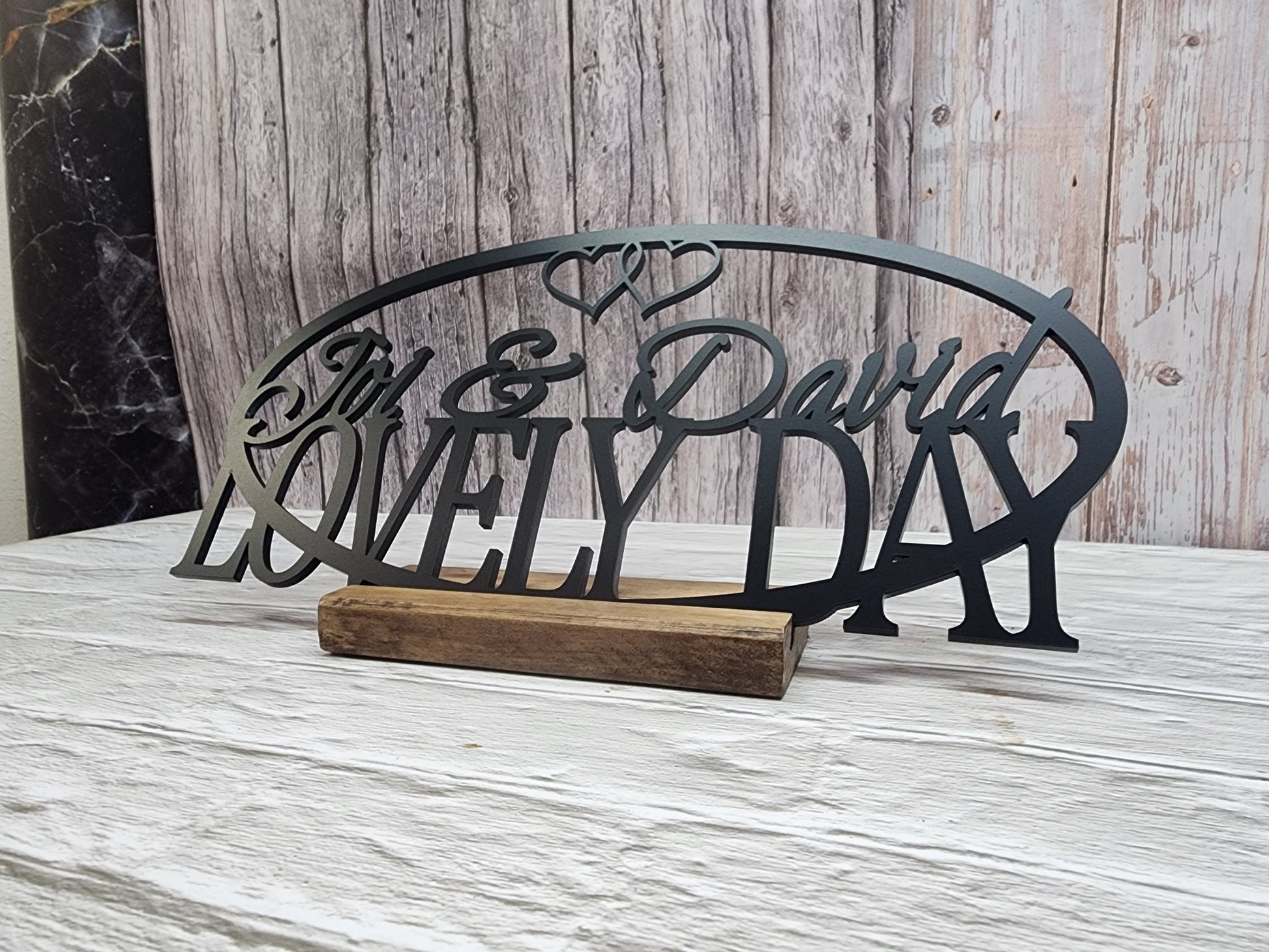 Family Name Sign with Stand - Bison Peak DesignsFamily Name