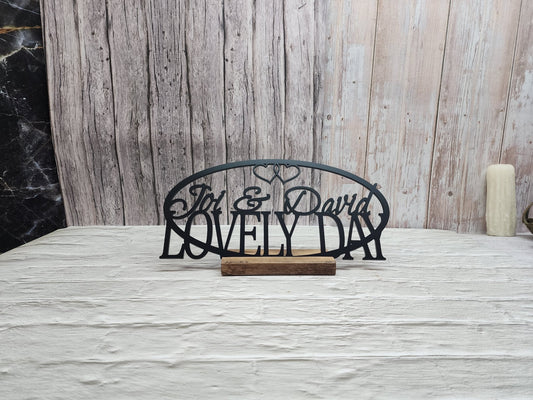Family Name Sign with Stand - Bison Peak DesignsFamily Name