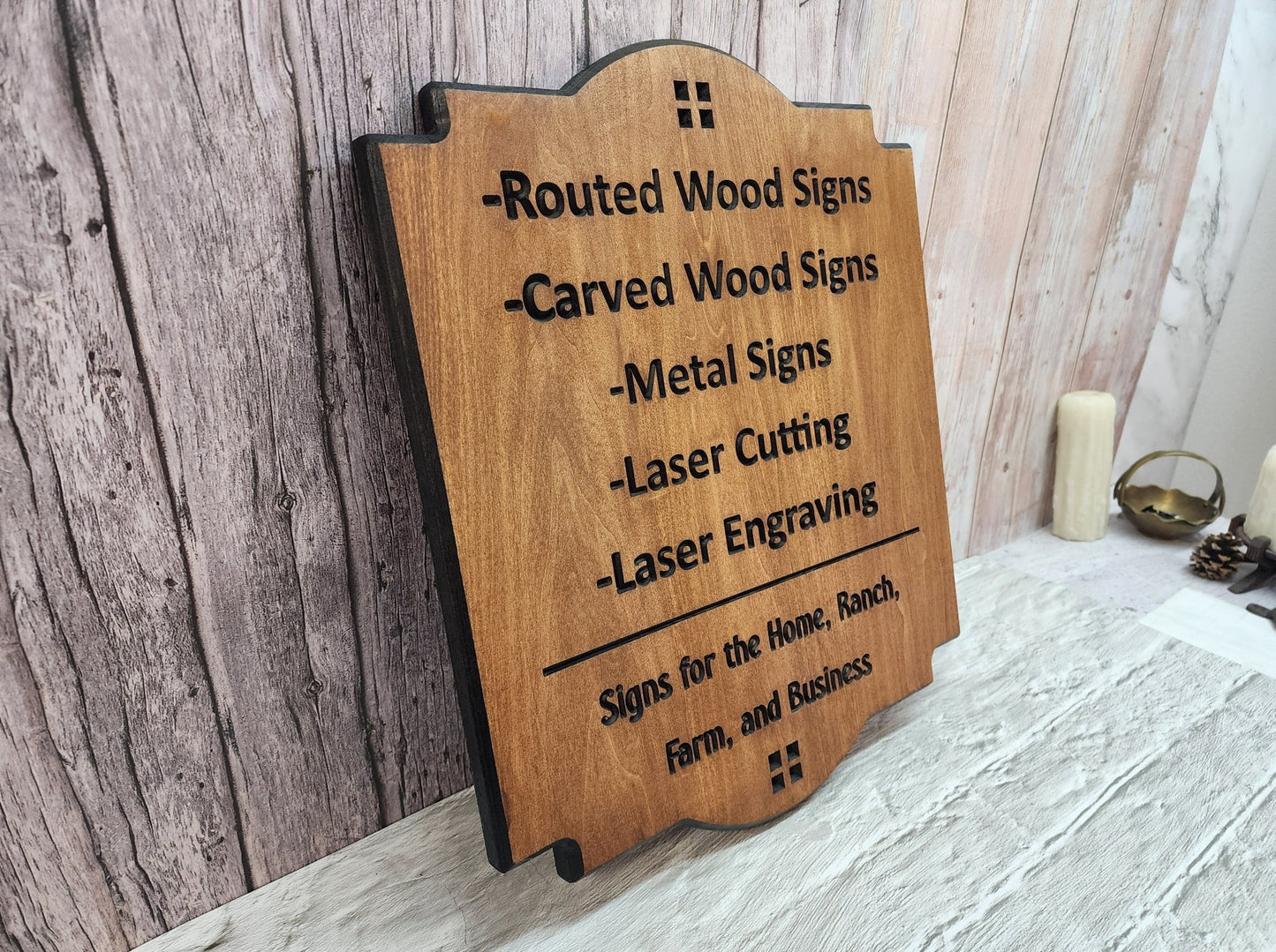 Routed Business Wood Logo Sign - Bison Peak DesignsWood sign