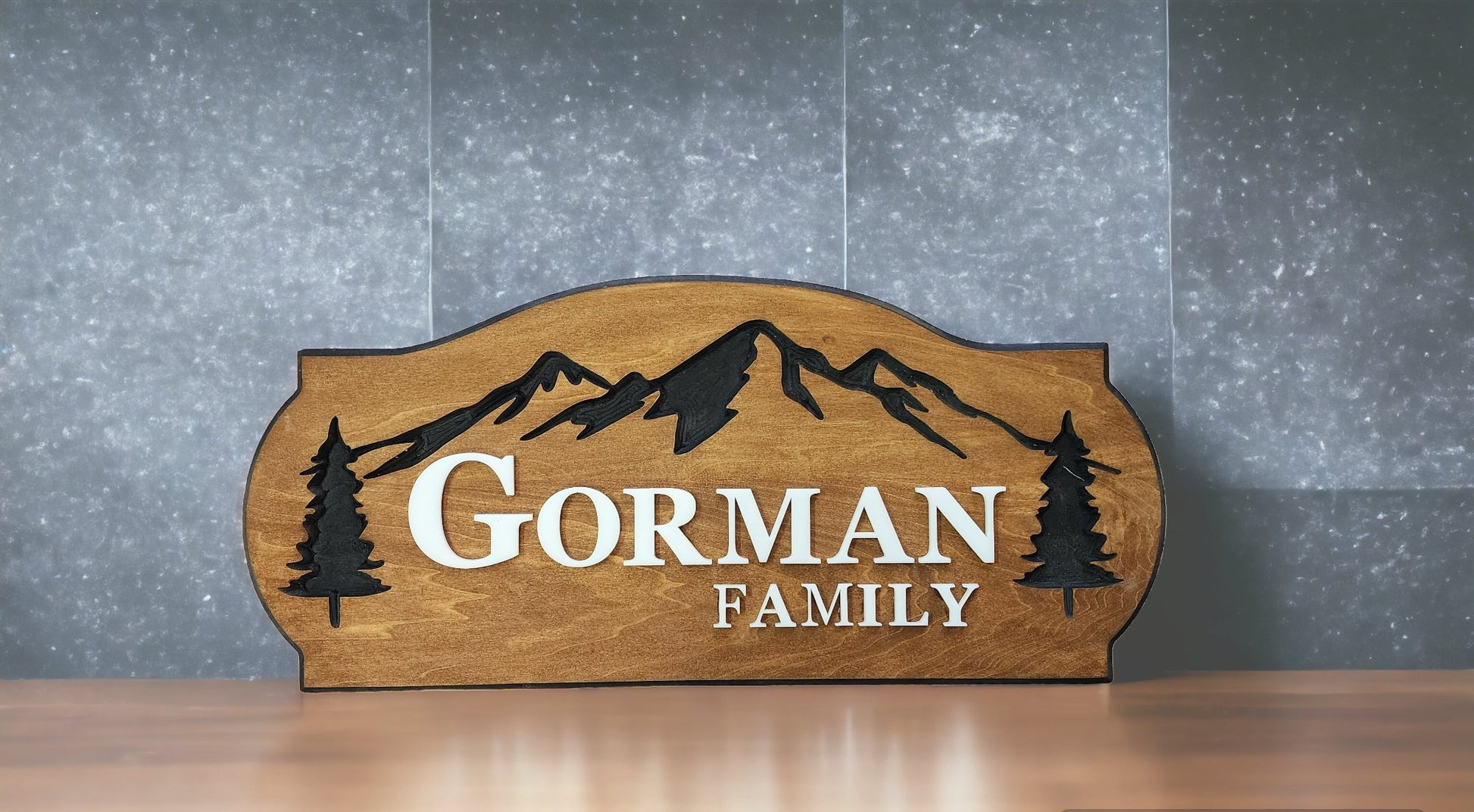 Routed Personalized Wood Family Name Sign - Bison Peak DesignsFamily Name