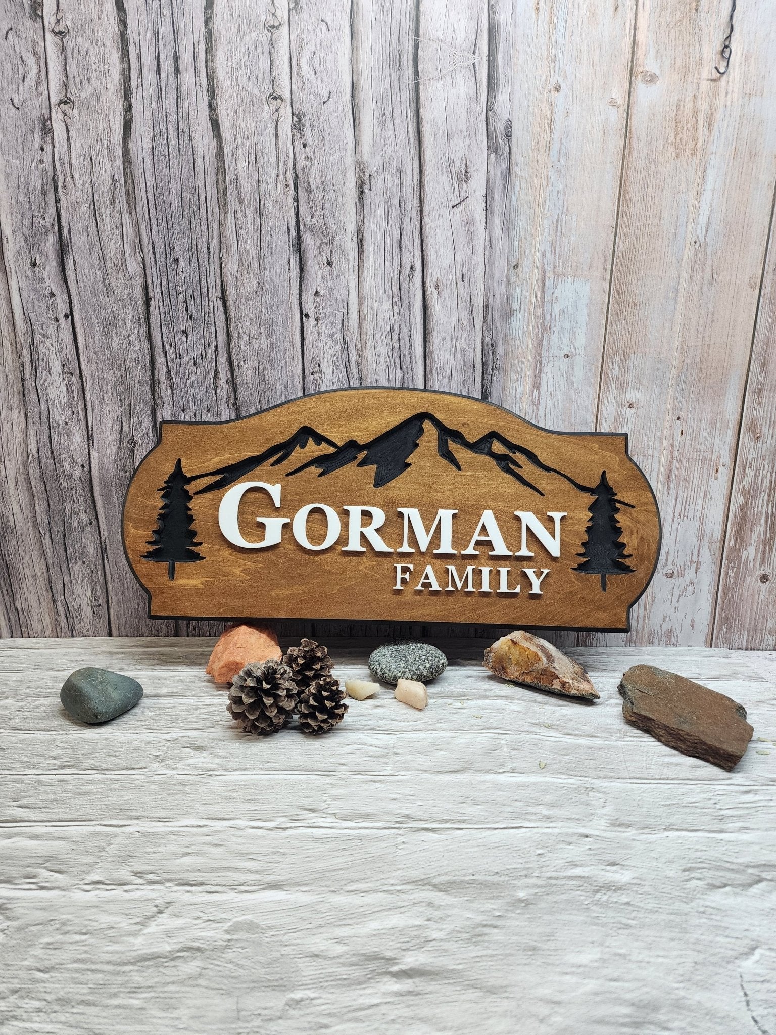 Routed Personalized Wood Family Name Sign - Bison Peak DesignsFamily Name