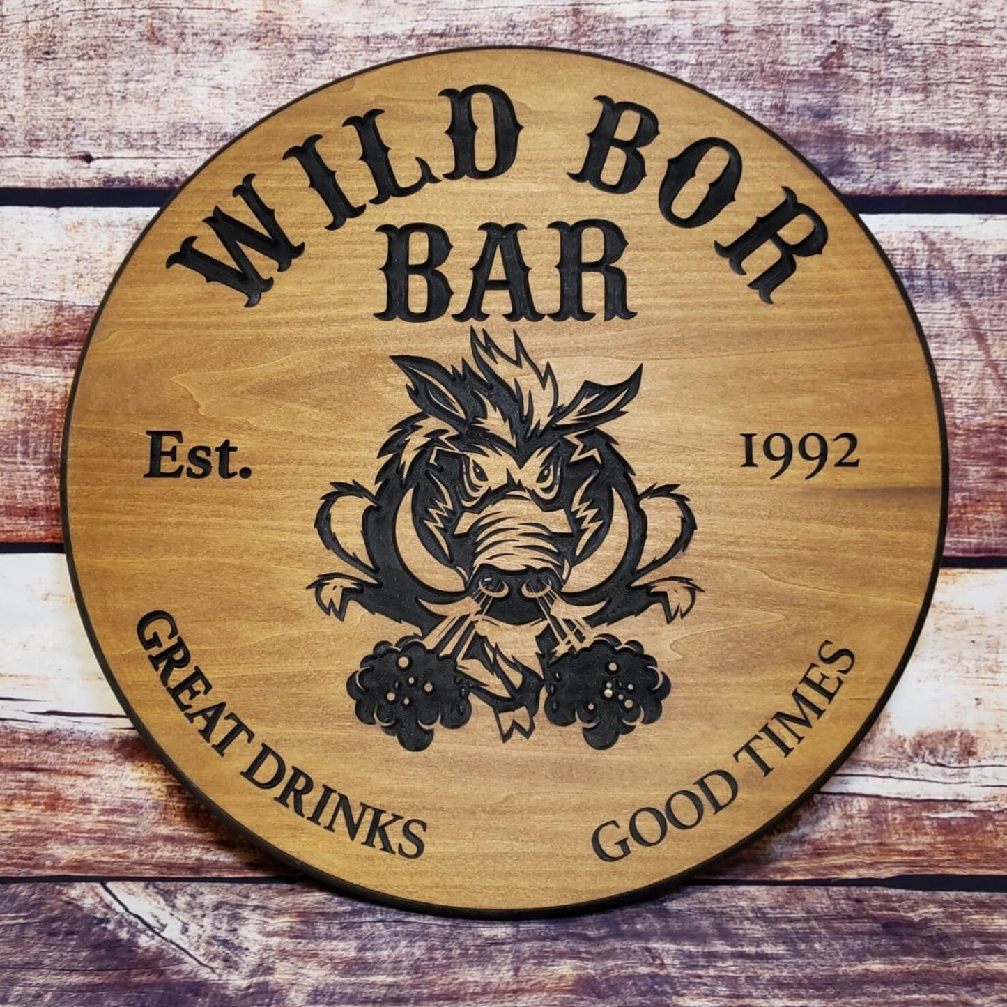 Custom Routed Business Wood Logo