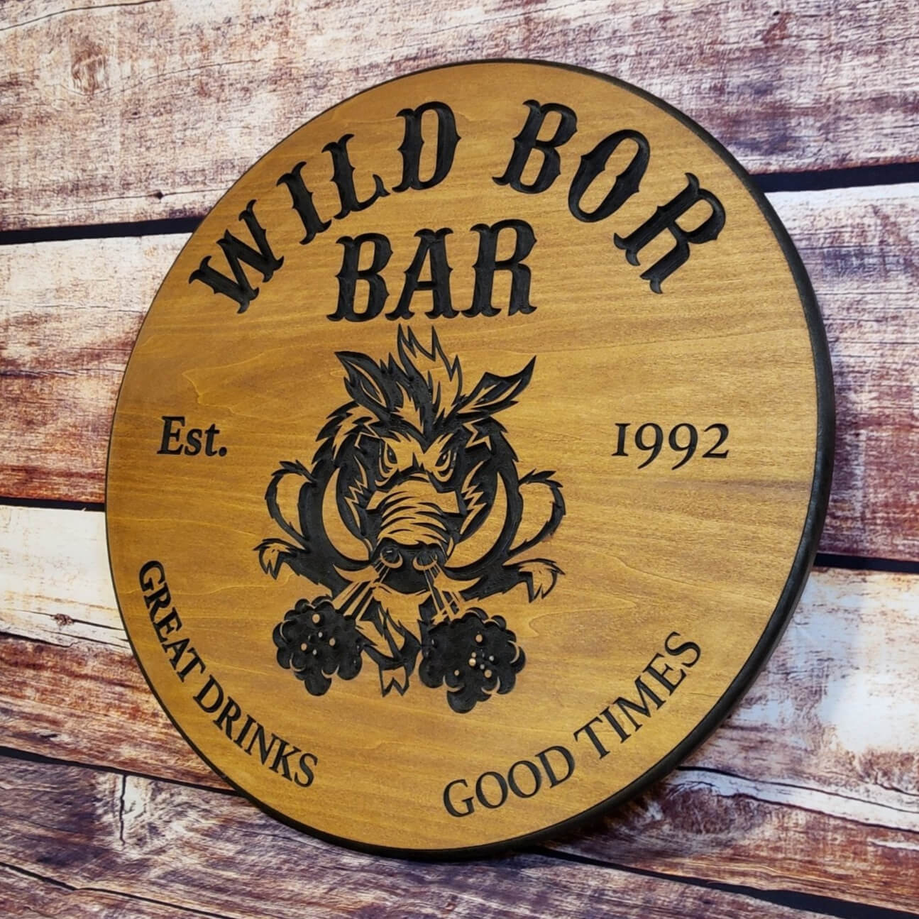 Custom Routed Business Wood Logo
