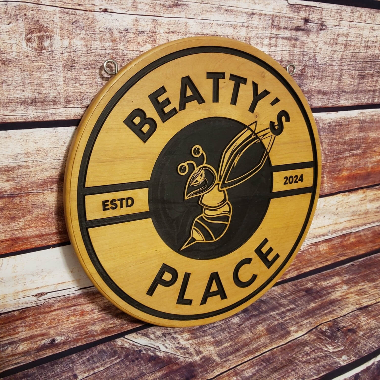 Custom Routed Wood Round Business Sign - Bison Peak DesignsWood sign