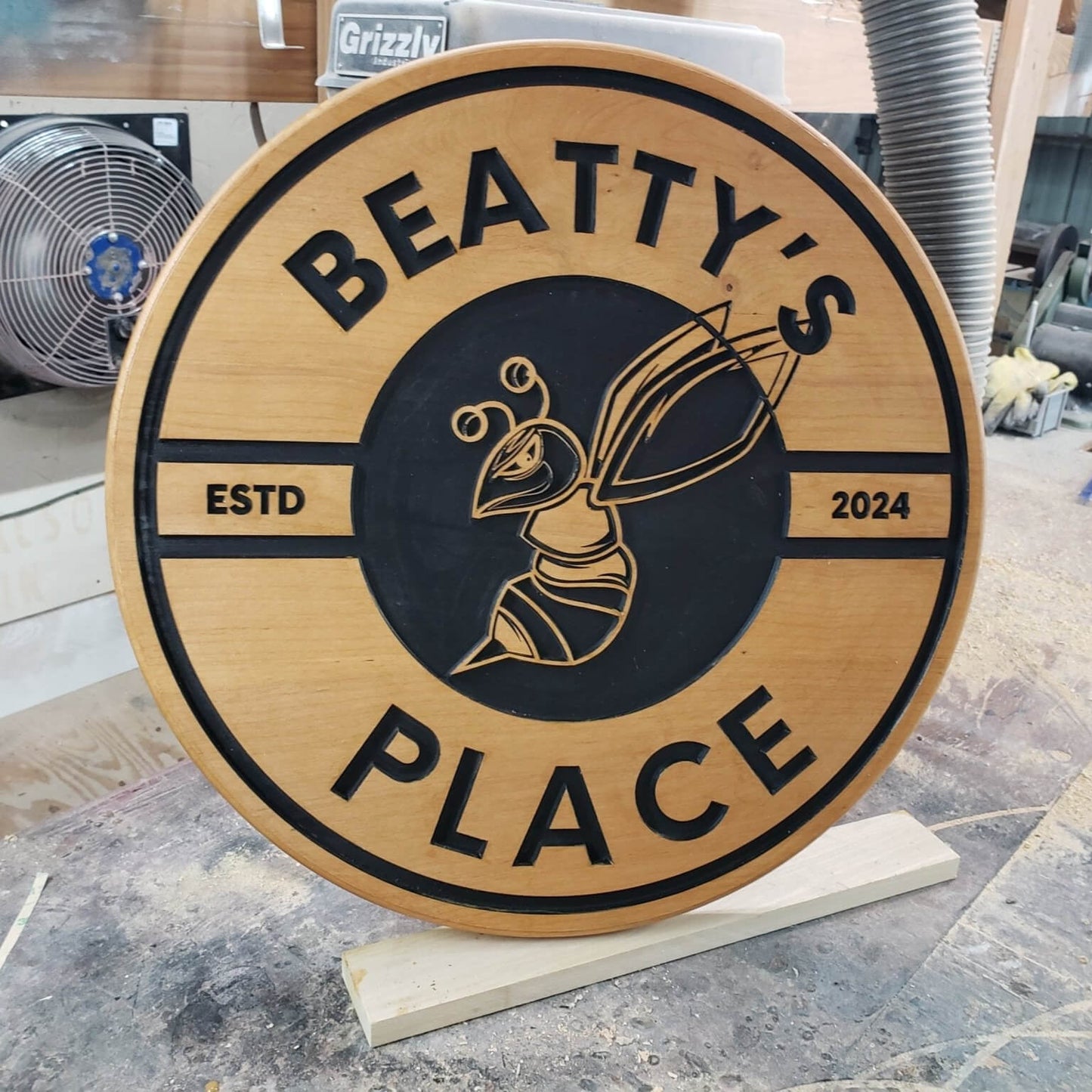 Custom Routed Wood Round Business Sign - Bison Peak DesignsWood sign