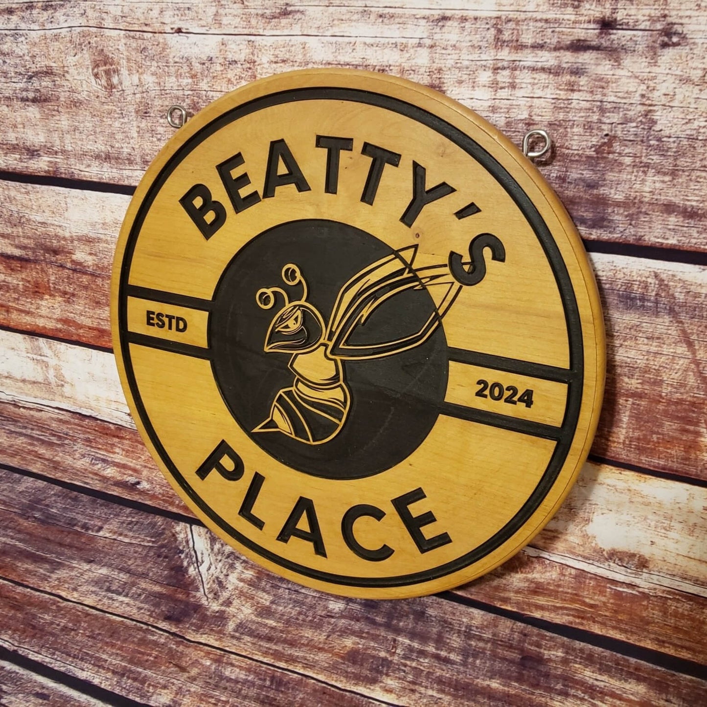 Custom Routed Wood Round Business Sign - Bison Peak DesignsWood sign