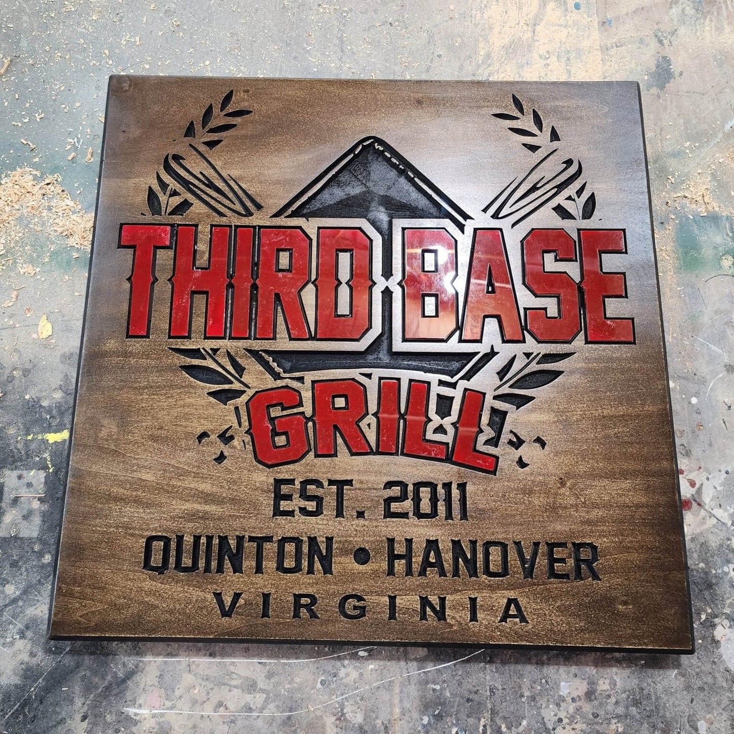Custom Wood Cafe Business Sign