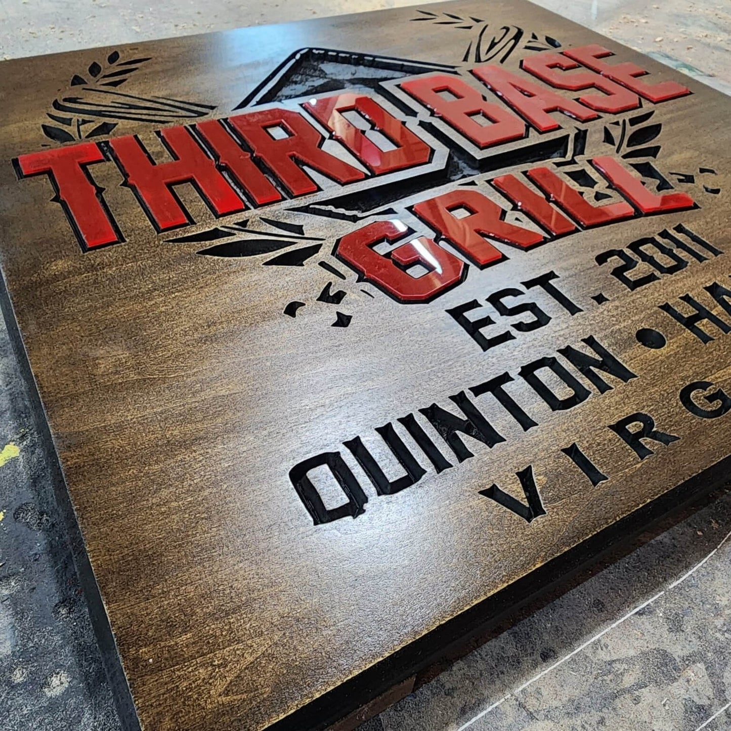 Custom Wood Cafe Business Sign