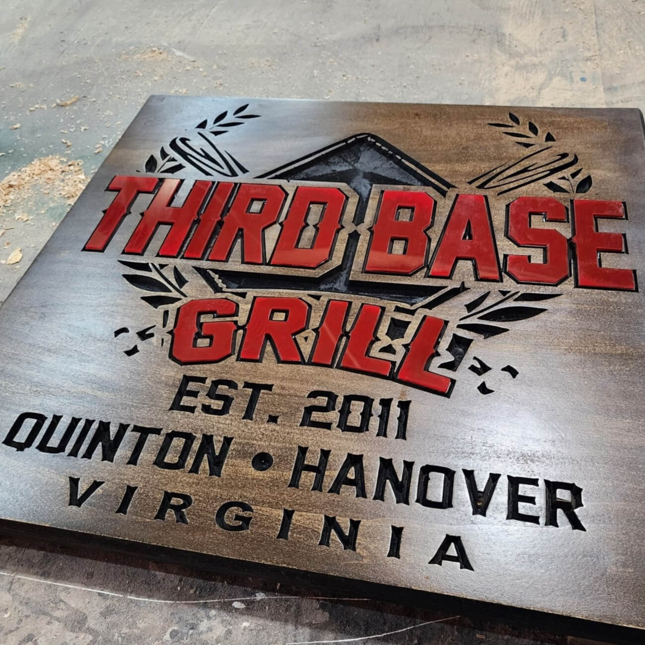 Custom Wood Cafe Business Sign