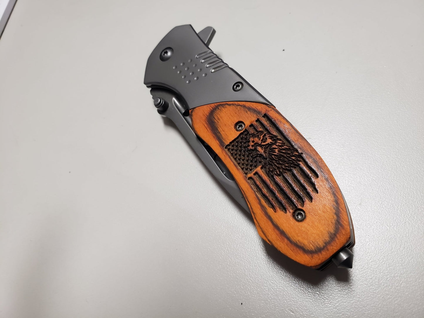American Handmade engraved Knife - Bison Peak Designs