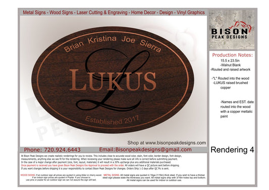 Custom Order for Brian - Bison Peak DesignsWood sign