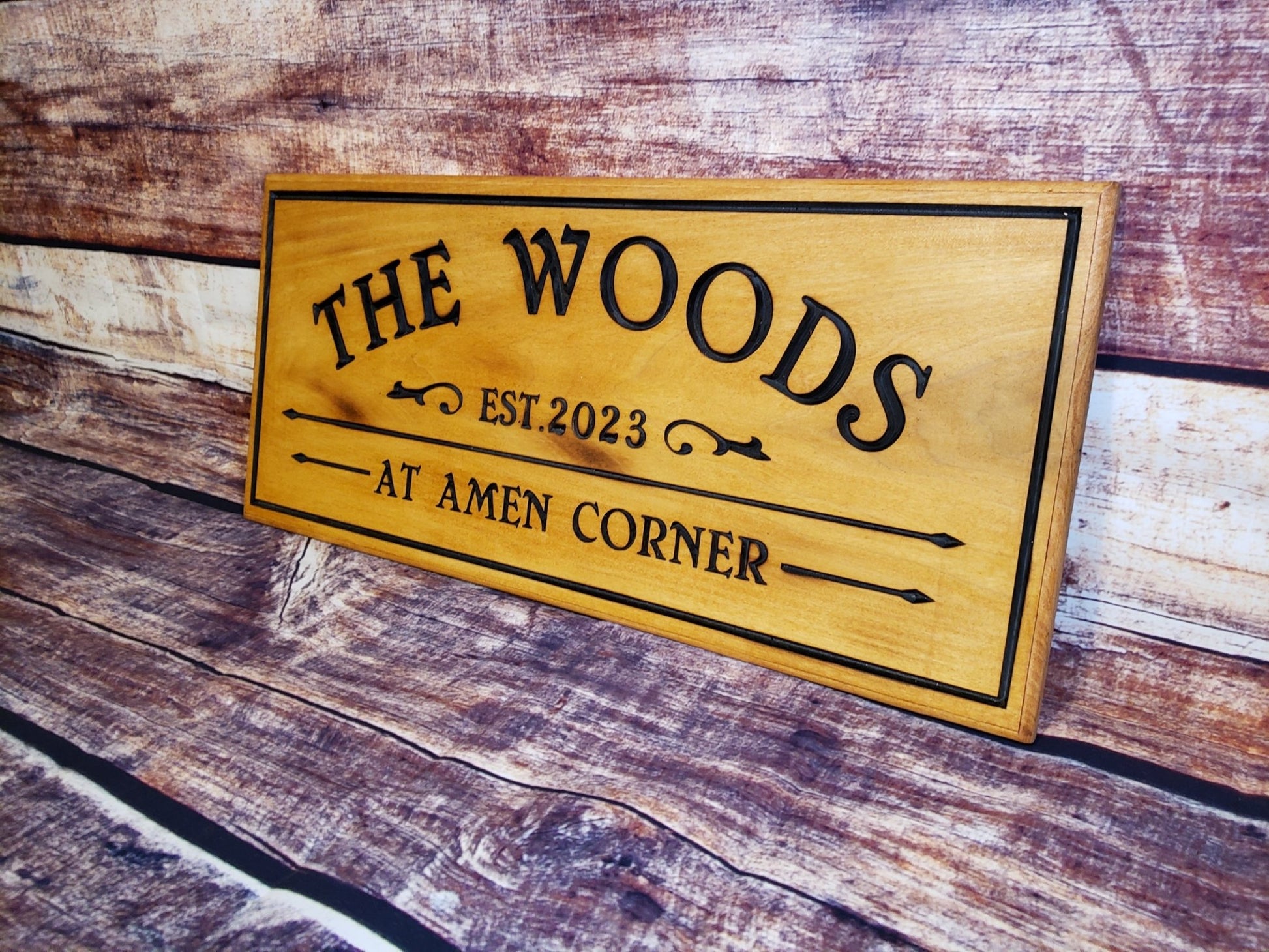 Personalized 2D Routed Wood Bar Sign - Bison Peak DesignsWood sign