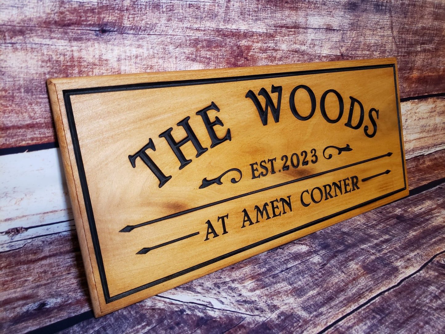 Personalized 2D Routed Wood Bar Sign - Bison Peak DesignsWood sign